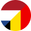 square containing half the flag of the Netherlands and half the flag of Belgium